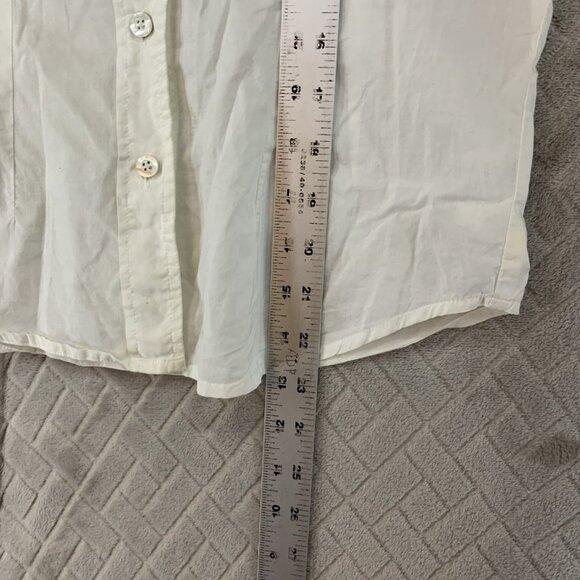 Armani Exchange Womens S Button Up Shirt White Graphic Logo Long Sleeve Artist - Picture 9 of 16